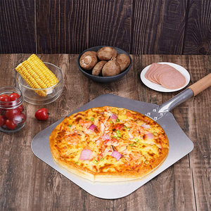 Accesorios de Cocina Personalizados, Paleta para Pizza de Grado Alimenticio, Espátula, Bandeja de Transferencia, Elevador con Mango de Madera de Caucho, 12 x 14 Pulgadas - Product Image 6