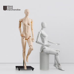 Mannequin robot homme/<span class=keywords><strong>femme</strong></span> articulé multifonctionnel en fibre de verre pour la pose debout, assise, en course ou en position sportive - Product Image 5