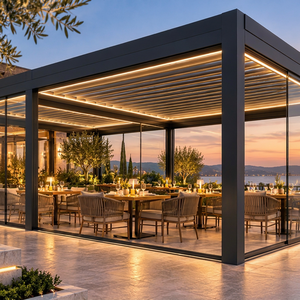 Pérgola Inteligente para Exteriores WISE COMPANY con Estructura de Aluminio, Marco con Recubrimiento en Polvo, Techo Bioclimático Ecológico con Control Climático - Product Image 1