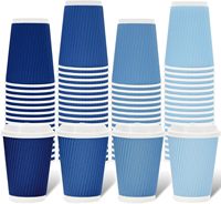 Gobelets à café jetables à paroi simple avec logo personnalisé, avec couvercles, isolés, écologiques, réutilisables, style ondulé, compatibles micro-ondes