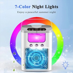 Quạt làm ẩm phun ba vòi phun khí để bàn sạc được USB quạt làm mát nhanh bình nước dung tích lớn 600ml - Product Image 6