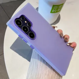 Kẹo màu Matte Jelly mềm sang trọng đồng bằng điện thoại trường hợp Samsung Galaxy S24 siêu S23 FE S22 cộng với iPhone Frosted chống sốc bội thu - Product Image 2