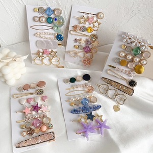 Kadınlar taş inci elmas bling rhinestone saç pin altın metal kristal akrilik lüks kızlar saç klipleri <span class=keywords><strong>set</strong></span> aksesuarları çocuklar - Product Image 2