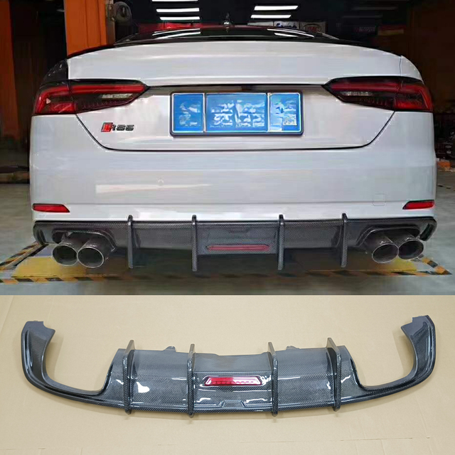 K Style for Audi A5 S5 B9 Carbon Fiber Rear Diffuser Spoiler 2017-2020