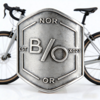 Autocollant de badge de guidon de vélo 3D personnalisé, étiquetage de tube de vélo, badges métalliques, emblème de vélo avec ruban adhésif, épingle de course cycliste