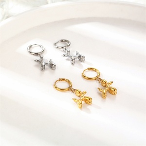 Dainty Women Cute Jewelry 18k Gold Plated Earrings Stainless Steel <b>Balloon</b> Dog Earrings Jewelry - Product Image 2