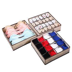 Caja de Almacenamiento de Ropa Interior Plegable de Tela Oxford, Juego de Tres Piezas, Lavable, Organizador de Ropa Interior con Malla para Sujetadores, Braguitas y Calcetines - Product Image 1