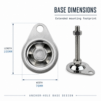 Pieds de support de machines à fixation par boulons SUS304 pour système de convoyeur industriel, base 100x76mm, modèles M8 M10 M12 M16 M20
