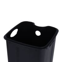Poubelle rectangulaire à pédale noire avec seau amovible
