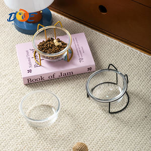 ชามอาหารสัตว์เลี้ยงแบบแก้วลา<span class=keywords><strong>ย</strong></span>เรียบ ปลอดสารพิษ เป็นมิตรกับสิ่งแวดล้อม พร้อมขาตั้งเหล็ก สำหรับสุนัขและ<span class=keywords><strong>แมว</strong></span> ขา<span class=keywords><strong>ย</strong></span>ส่ง - Product Image 1