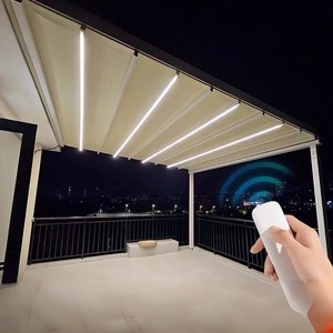 Toldo Retráctil para Pérgola, Toldo de PVC de Fácil Instalación, Aislamiento Térmico para Balcón o Patio, Color Blanco, Control Remoto Automático - Product Image 1