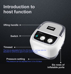 LEAMAI Bota de Recuperação Pneumática Portátil Sem Fio para Massagem por Compressão de Ar, 12 Modos, Pressão de 3-30KPA para Linfedema - Product Image 2