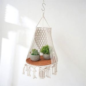 Jardinières <span class=keywords><strong>pour</strong></span> terrasses à accrocher <span class=keywords><strong>Pot</strong></span> de fleur de noix de coco automne paniers suspendus Pots Camping grand support de plantes d'extérieur noir - Product Image 5