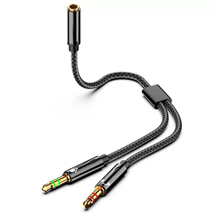 Cable Divisor en Y para Micrófono de 3.5mm, Adaptador AUX Hembra a 2x3.5mm Macho, Cable de Extensión para Auriculares y Altavoces - Product Image 4