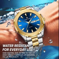 Montre à quartz pour homme de luxe avec bracelet en acier inoxydable, étanche, avec date luminescente, montre de mode pour homme