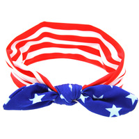 Accessoires pour cheveux avec logo personnalisé, bandeau élastique vintage américain avec drapeau rouge