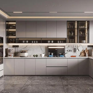 Armarios de cocina multifuncionales de alta calidad, armario de cocina de diseño moderno, muebles de madera maciza para el hogar, armario de cocina - Product Image 2