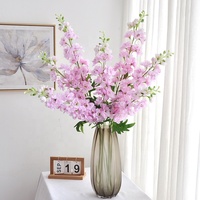Bunga Delphinium Besar Baru, Bunga Sutra Buatan, Dekorasi Pernikahan, Ruang Tamu, Hotel, Simulasi Timbul