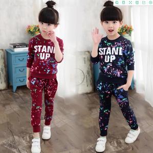 Ensembles de vêtements pour bébé fille, mode, manches longues, imprimé fleurs, t-shirt + pantalon, 2 pièces, 3 4 8 ans, vêtements pour filles - Product Image 4
