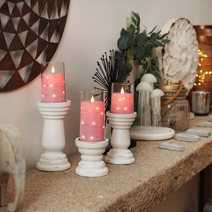 Bougies Tasse à Led <span class=keywords><strong>Rose</strong></span> <span class=keywords><strong>Clair</strong></span> en Plastique 3D <span class=keywords><strong>Bougie</strong></span> Décorative Sans Flamme Mobile de Mariage avec Guirlande Lumineuse - Product Image 6