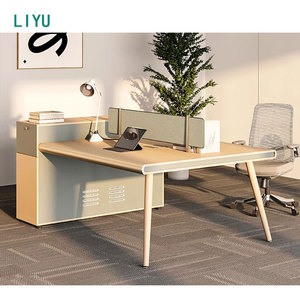 Silla de Oficina Modular Moderna Liyu, Combinación <span class=keywords><strong>para</strong></span> 2-4 Personas, con Pantalla Protectora y Marco de Madera, <span class=keywords><strong>para</strong></span> Trabajo y con Asiento <span class=keywords><strong>para</strong></span> Tarjetas - Product Image 4