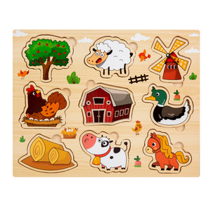 Jouets éducatifs pour enfants Puzzle d'éducation précoce en <span class=keywords><strong>bois</strong></span> 4-6 ans trafic fruits numérique Animal Cognition avion jeux à main - Product Image 4