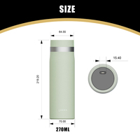 Bouteille d'eau portable intelligente à affichage de température, en acier inoxydable, à isolation sous vide, anti-fuite, avec capteur électronique LED et refroidissement rapide