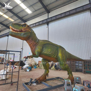 Statue de dinosaure statique en caoutchouc souple vert de <span class=keywords><strong>8</strong></span> mètres de Haichuan grandeur nature pour l'aménagement paysager et les occasions publiques à vendre - Product Image 3