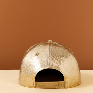 Mới đến thời trang tùy chỉnh hip hop được trang bị <span class=keywords><strong>SNAPBACK</strong></span> HAT phẳng vành 6 Bảng điều chỉnh Vàng PU da hợp thời trang <span class=keywords><strong>snapback</strong></span> mũ - Product Image 5