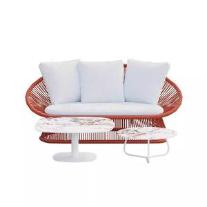 Conjunto de Muebles de Jardín de Ratán para Exteriores, Estructura de Aleación de Aluminio, Diseño Contemporáneo Impermeable para Patio, Balcón, Villa, Hotel - Product Image 5