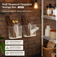 Support mural innovant en plastique pour baguettes, avec drainage, pour cuisine et maison, rangement portable pour vaisselle