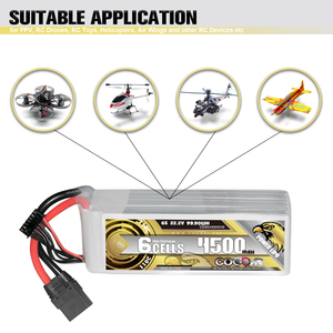 Coddar <span class=keywords><strong>RC</strong></span> Lipo Pin 6S 4500MAh 22.2V 110C 7Inch FPV Máy Bay Không Người Lái Chụp Ảnh Trên Không Mô Hình Trên Không Chuyến Bay Hàng Không Máy Bay <span class=keywords><strong>RC</strong></span> Xe - Product Image 2