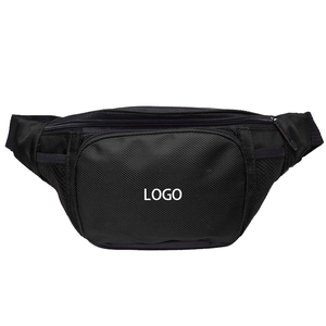 Sac banane unisexe noir personnalisé en polyester, forme oreiller, étanche, avec fermeture éclair, pour fitness, voyage et usage décontracté - Product Image 1