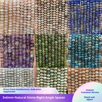 Perles de séparation en forme de roue en pierre naturelle et cristal 3x6mm, à angle droit, pour la fabrication de bijoux (bracelets, colliers) - Vente en gros