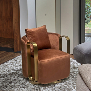 كرسي أريكة معيشة دوار حديث من الفولاذ المقاوم للصدأ كرسي أريكة دوار كرسي دوار للأثاث - Product Image 4