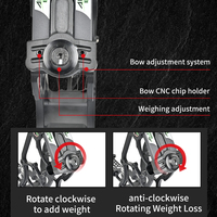 Arc à poulies de chasse SPG en alliage d'aluminium avec stabilisateur de bras réglable et poulie à billes en acier pour entraînement