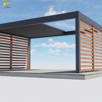 Kit de persiennes motorisées de luxe pour toit de maison, ouverture électronique rétractable avec cadre thermolaqué pour pergola de toit