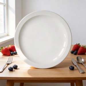 Assiettes en céramique blanches écologiques en gros, origine Guangxi, design classique - Vaisselle en gros à prix abordable - Product Image 6