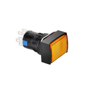Série LA38, bouton-poussoir LED rectangulaire en plastique de 16 mm, interrupteur mécanique momentané, certification CE CCC, niveau IP65, 220V/250V max. - Product Image 4