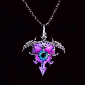 Collier pendentif œil mystique gothique hypoallergénique avec pointe <span class=keywords><strong>de</strong></span> flèche ailée bleue et chaîne en argent massif - Product Image 6