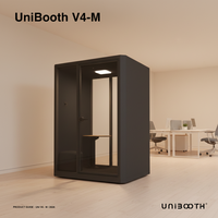 Unibooth V4-M - Cabinas Insonorizadas de Aluminio Duradero - Diseño Moderno, Módulos de Oficina Móviles para Centros Comerciales y Gimnasios, Instalación Rápida