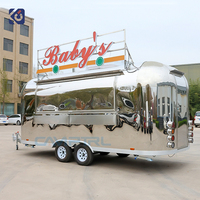 CAMPTRL Nouvelle remorque de vente de hot-dogs, camion de vente ambulant en acier inoxydable, camion de restauration multifonctionnel avec cuisine complète