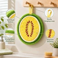 Nouvelle conception : Serviette de toilette en peluche kiwi, personnalisée, douce, verte