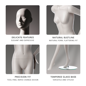 Manichino Femminile a Corpo Intero in FRP con Testa per Negozi di Moda di Alta Gamma, Bestseller Globale, Vendita all'Ingrosso - Product Image 5