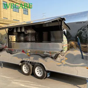 مقطورة طعام متنقلة للمطاعم، شاحنة تقديم طعام برجر من Wecare على شكل تيوب، شاحنات تقديم طعام بيتزا للبيع في الولايات المتحدة الأمريكية
