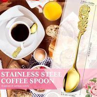 Creatieve roestvrijstalen roosvormige theelepels, koffielepels en dessertlepels set voor bruiloften en restaurants