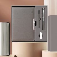 Ensemble cadeau d'affaires promotionnel en gros avec bloc-notes, stylo, clé USB, articles cadeaux souvenirs de Noël, ensemble cadeau en cuir