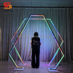 ซุ้มแต่งงานโลหะทรงเรขาคณิตดีไซน์ใหม่ของ LEDA ซุ้มเรืองแสงพร้อมไฟ LED สำหรับตกแต่งงานปาร์ตี้และงานอีเว้นท์ - Product Image 3