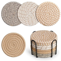 Ensembles de dessous de plat réutilisables en corde de coton tressée, de style moderne et international, pour bols, casseroles et assiettes, pour usage domestique