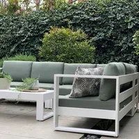 Canapé de jardin en aluminium, mobilier d'extérieur moderne en forme de L, CR2021, offre spéciale